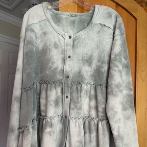 POL Tie-Dye Button-Up Cardigan - Size Small